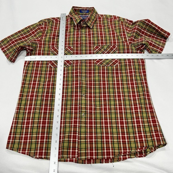 Pendleton Men‎ Button Multicolor Santiam Short Sleeve Lightweight Plaid Sz Large - Picture 7 of 8
